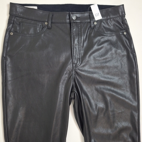 New Gap Vintage Slim High Rise Faux Leather Pants Size 16 - Picture 8 of 14